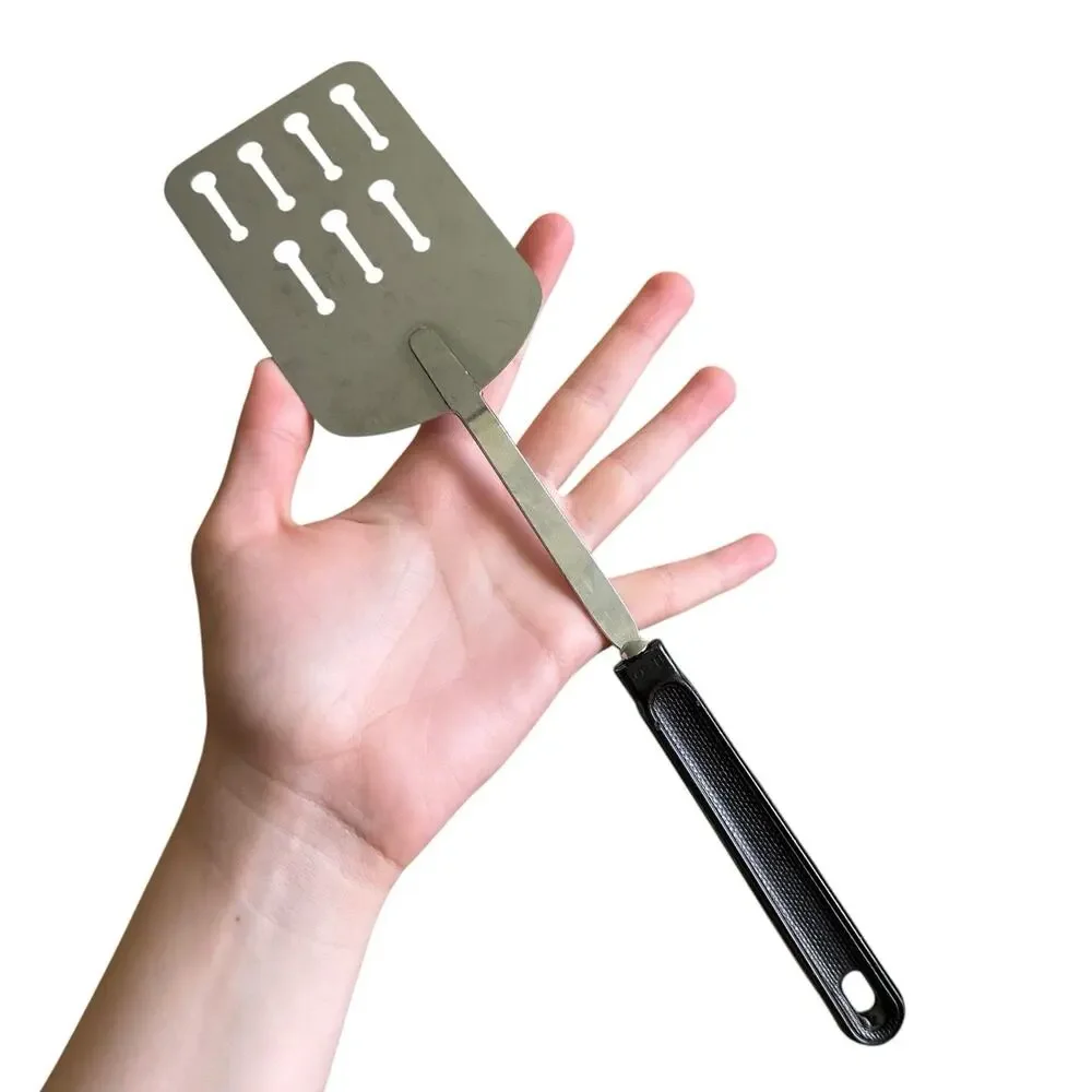 Ekco Spatula Keyhole Slotted Chromium Black Plastic Handle 12.5